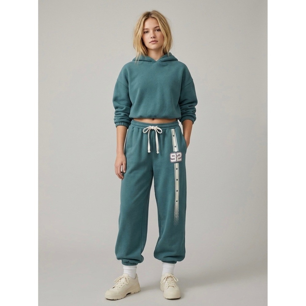 Out From Under Urban Outfitters Teal Green 92 Graphic Jogger Sweatpants Small